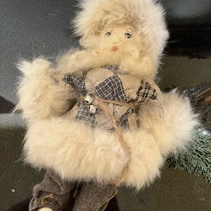 Vintage Primitive Santa Claus Quilt Pieced Body